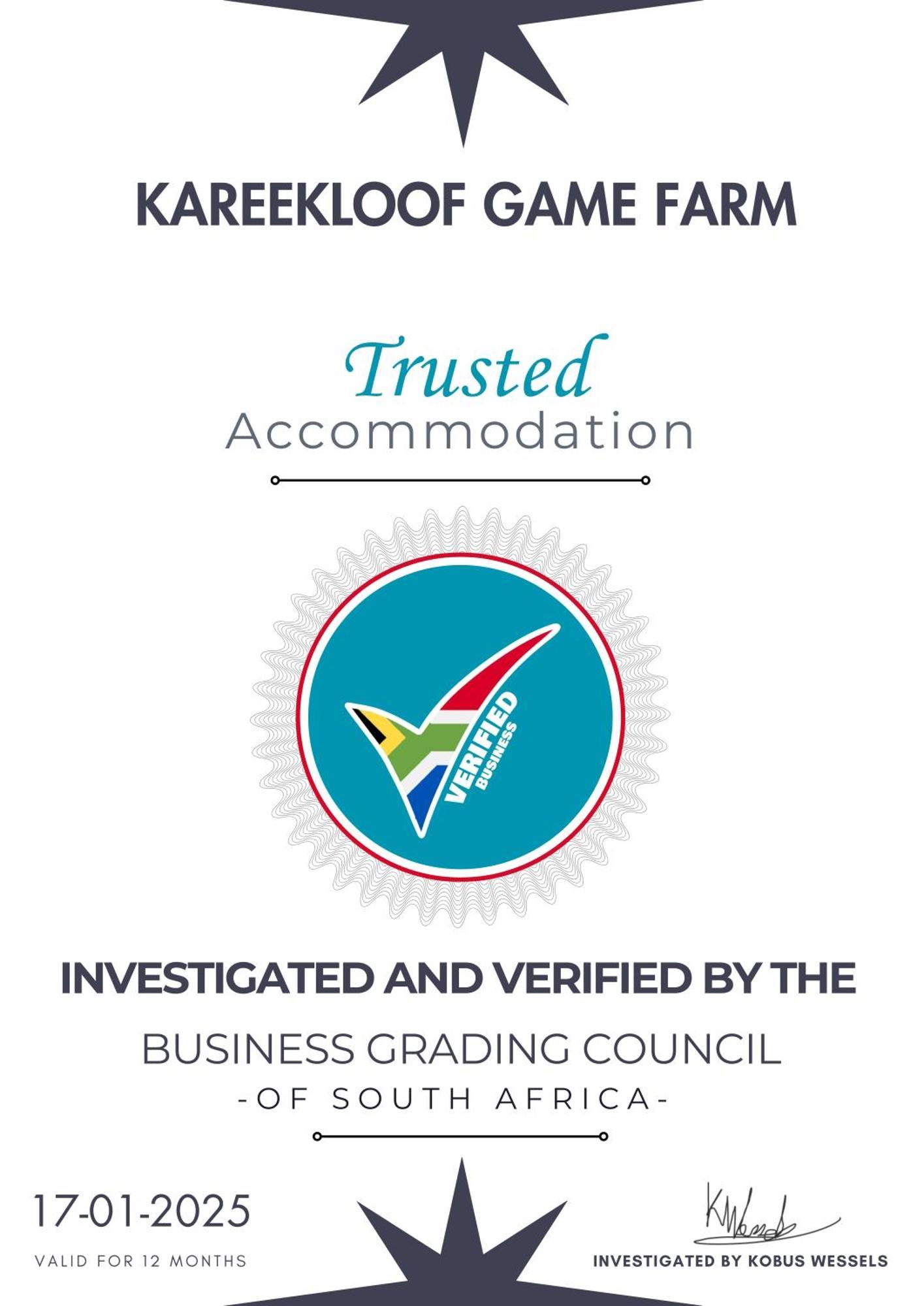 Kareekloof Game Farm Βίλα Derby Εξωτερικό φωτογραφία
